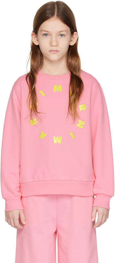 Shop Marni Kids Pink Crewneck Sweatshirt In 0m340