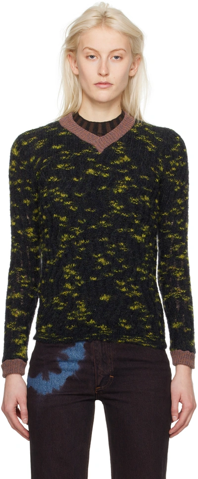 Shop Eckhaus Latta Green Plume Sweater In Celestial