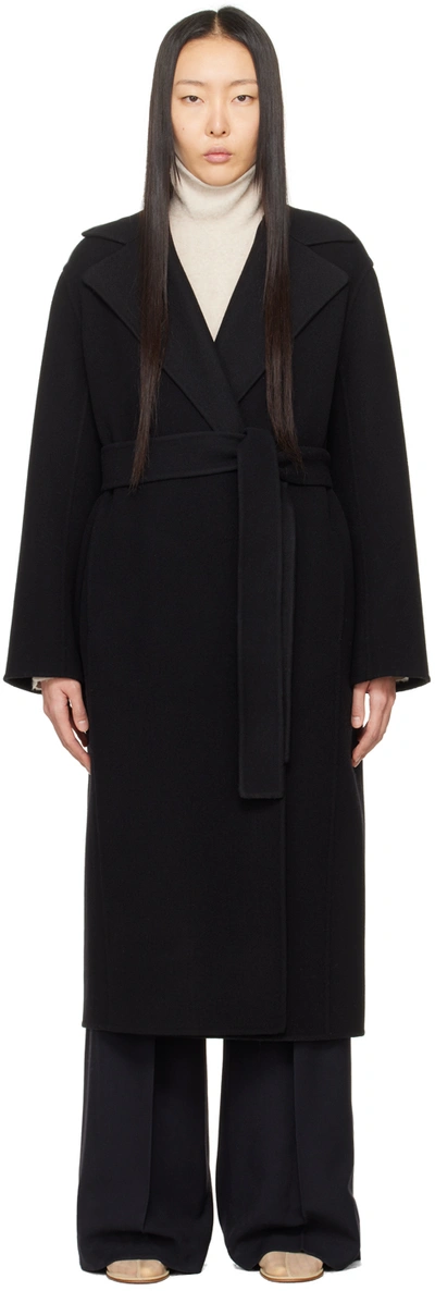 The Row Persia Oversized Virgin Wool Coat In Black