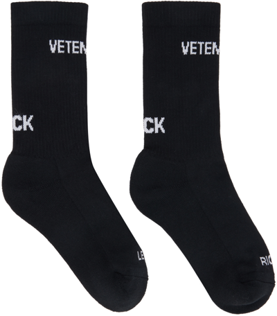 Shop Vetements Black Logo Socks