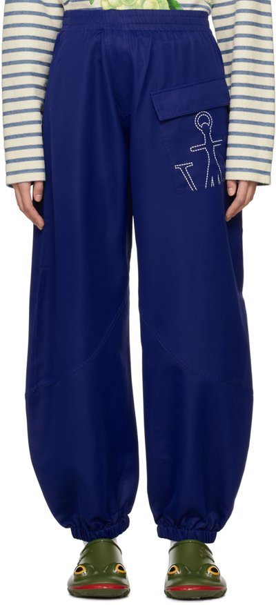 Shop Jw Anderson Blue Twisted Lounge Pants In 842 Airforce Blue