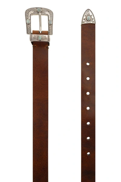 Shop Brunello Cucinelli Calfskin Pull-up Belt In Brown