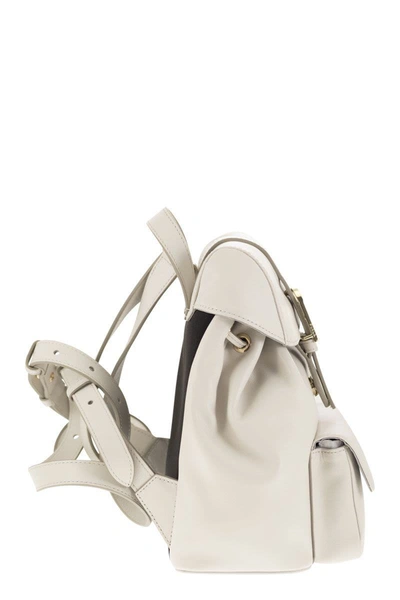 Shop Furla Flow - Leather Backpack In White