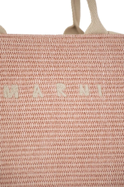 Shop Marni Raffia Bag In Pink