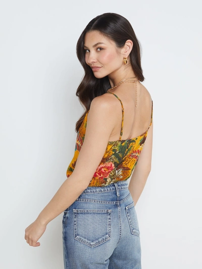 Shop L Agence Jane Camisole Tank In Yellow Multi Tiger Floral Jungle