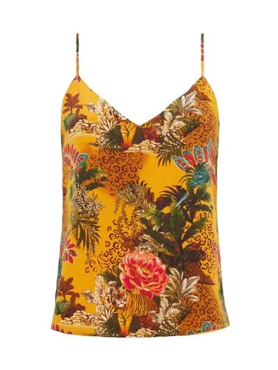 Shop L Agence Jane Camisole Tank In Yellow Multi Tiger Floral Jungle