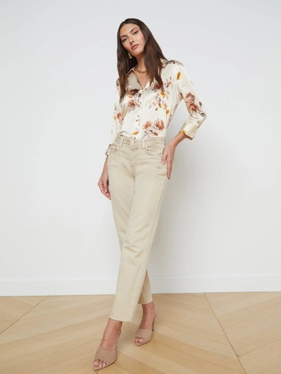 Shop L Agence Milana Slouchy Stovepipe Jean In Sand Dune