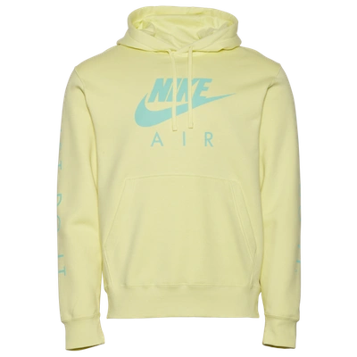 Shop Nike Mens  Just Do It Hoodie In Blue/lime