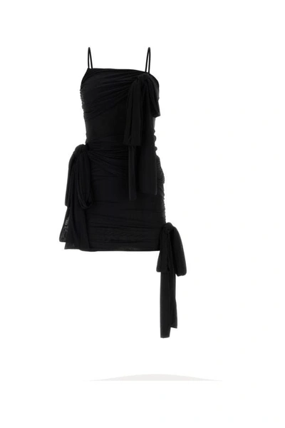 Shop Blumarine Woman Black Stretch Nylon Mini Dress