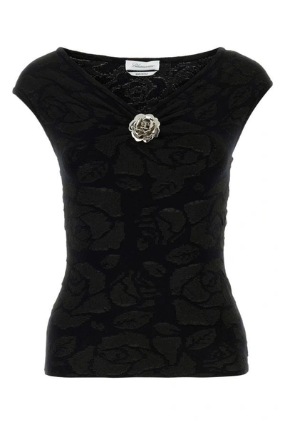 Shop Blumarine Woman Black Polyester Blend Top