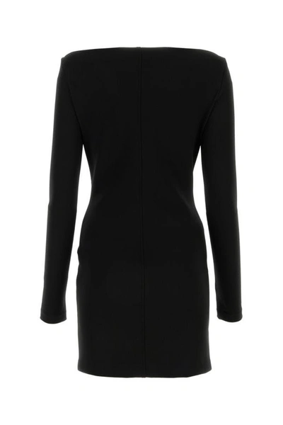 Shop Blumarine Woman Black Stretch Viscose Blend Mini Dress