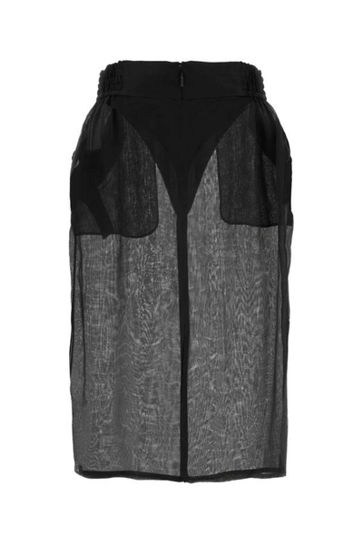 Shop Saint Laurent Woman Black Silk Skirt