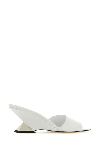 Shop Attico The  Woman White Leather Cheope Mules