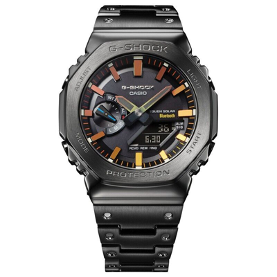 Pre-owned Casio G-shock Gm-b2100bpc-1ajf Rainbow X Black Metal Analog Digital Men Watch