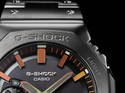 Pre-owned Casio G-shock Gm-b2100bpc-1ajf Rainbow X Black Metal Analog Digital Men Watch