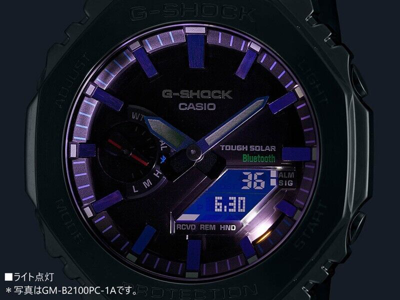 Pre-owned Casio G-shock Gm-b2100bpc-1ajf Rainbow X Black Metal Analog Digital Men Watch