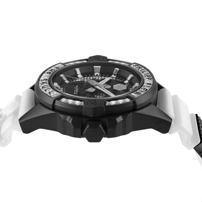 Pre-owned Philipp Plein Men's Watch Analog Quartz The $ Kull Carbon Fiber Pwaaa1822