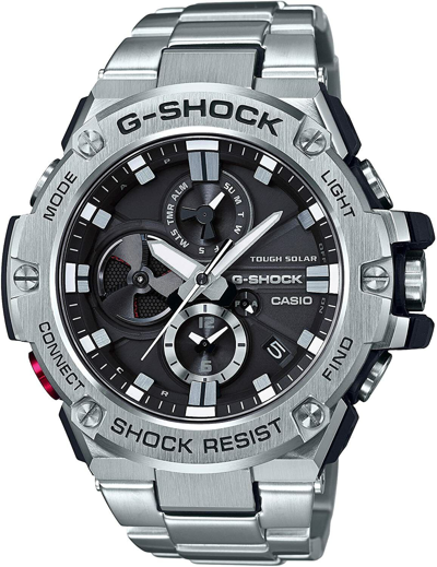 Pre-owned Casio G-shock G-steel Gst-b100d-1ajf Smart Phone Link Model Men's Watch Silver