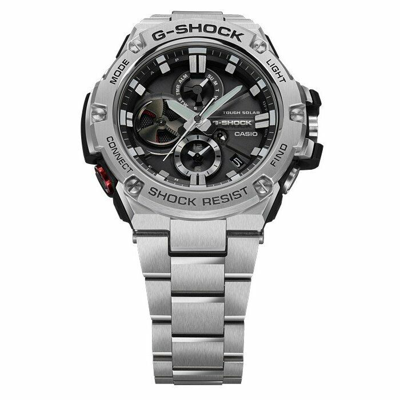 Pre-owned Casio G-shock G-steel Gst-b100d-1ajf Smart Phone Link Model Men's Watch Silver