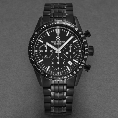 Pre-owned Revue Thommen Men's 17000.6177 'aviator' Black Dial Chronograph Automatic Watch