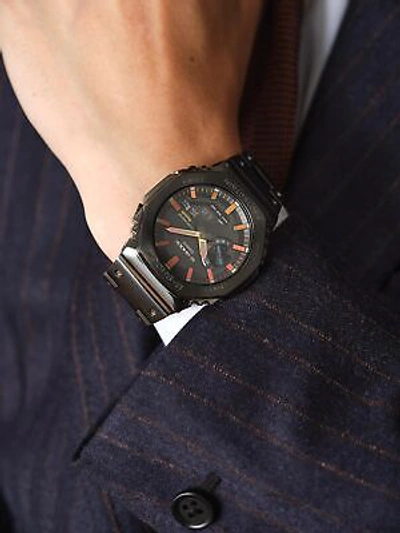 Pre-owned Casio G-shock Gm-b2100bpc-1ajf Rainbow X Black Men Watch Stainless Steel