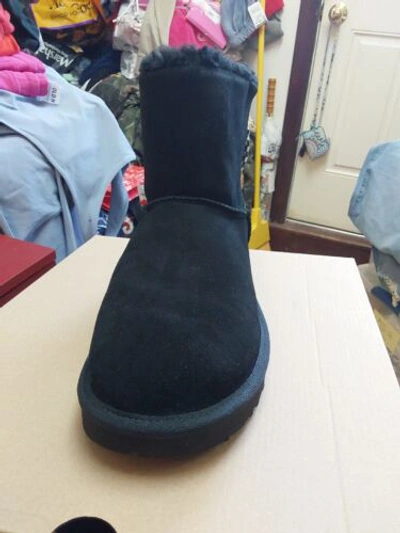 Pre-owned Ugg Womens Mini Bailey Bow Checker Black 10