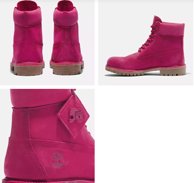 Pre-owned Timberland Men's  50th Anniversary 6-inch Boot Tb0a5vhd A46 Dc8868 001 Max In Pink