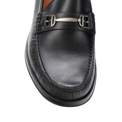 Pre-owned Bally Simpler Men's 6230241 Black Leather Loafer Msrp $615