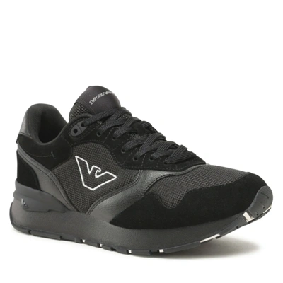 Pre-owned Emporio Armani Shoes Sneaker  Man Sz. Us 8 X4x642xn951 A083 Black
