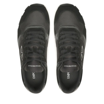 Pre-owned Emporio Armani Shoes Sneaker  Man Sz. Us 8 X4x642xn951 A083 Black