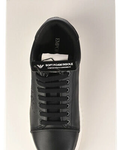 Pre-owned Emporio Armani Shoes Sneaker  Man Sz. Us 7,5 X4x581xn645 K001 Black