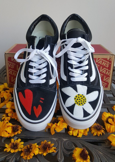 Pre-owned Vans Authentic Gdragon  Old Skool Black Limited Hand Painted Shoes Womens Bigbang