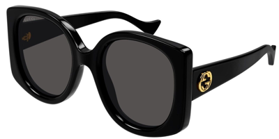 Pre-owned Gucci Original  Sunglasses Gg1257s 001 Black Frame Gray Gradient Lens 53mm