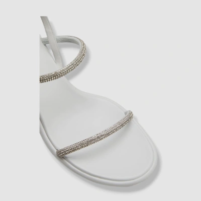 Pre-owned Wandler $770  Women's White June Crystal Ankle-strap Sandal Shoes Size 37