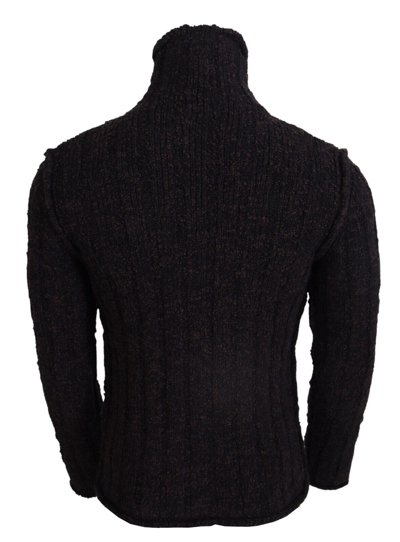 Pre-owned Dolce & Gabbana Sweater Brown Wool Knit Turtleneck Pullover It44/us34/xs 1300usd