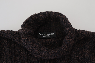 Pre-owned Dolce & Gabbana Sweater Brown Wool Knit Turtleneck Pullover It44/us34/xs 1300usd