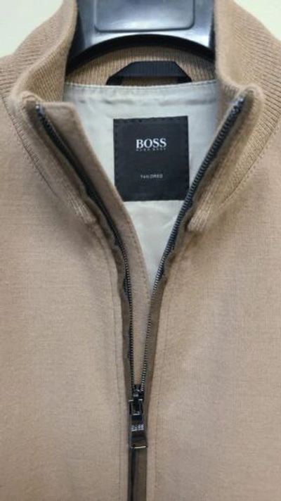 Pre-owned Hugo Boss $1,295 -  Tailored Luxury Italian Jersey Jacket In Virgin Wool - 38r In Beige