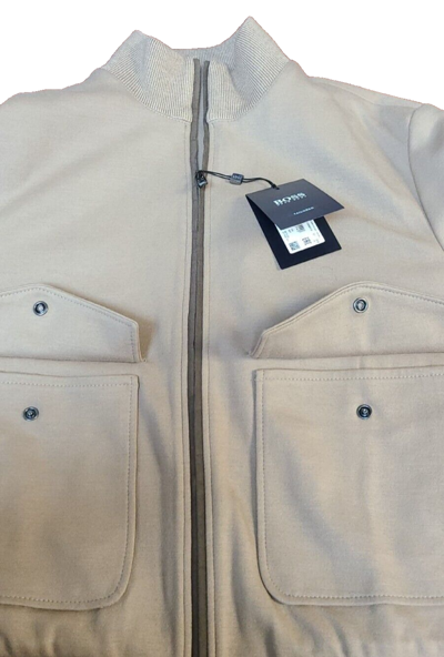 Pre-owned Hugo Boss $1,295 -  Tailored Luxury Italian Jersey Jacket In Virgin Wool - 38r In Beige