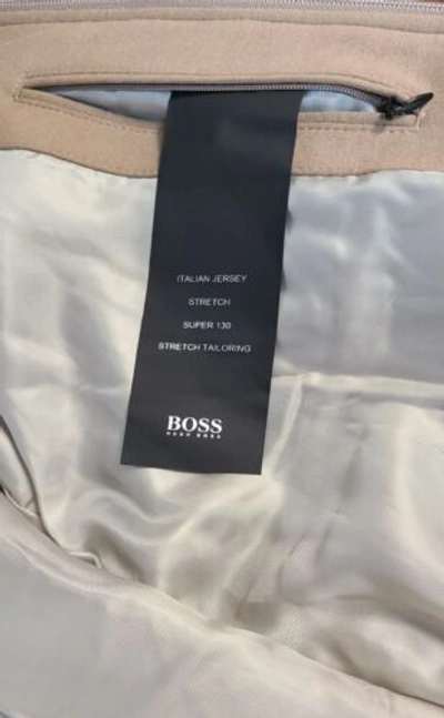 Pre-owned Hugo Boss $1,295 -  Tailored Luxury Italian Jersey Jacket In Virgin Wool - 38r In Beige