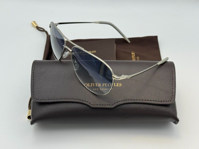 Pre-owned Oliver Peoples Benedict Ov1002s 52413f - Silver / Clear Gradient Blue