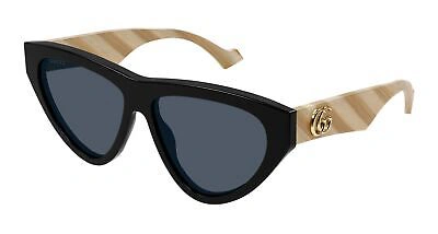 Pre-owned Gucci Sunglasses Gg1333s 004 Black Blue Woman