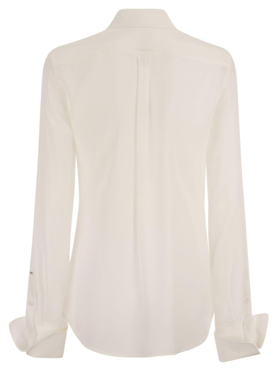 Shop Sportmax Buttoned Long-sleeved Shirt In Bianco