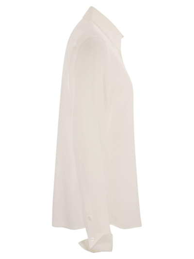 Shop Sportmax Buttoned Long-sleeved Shirt In Bianco