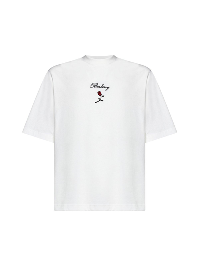 Shop Burberry Logo Embroidered Crewneck T-shirt