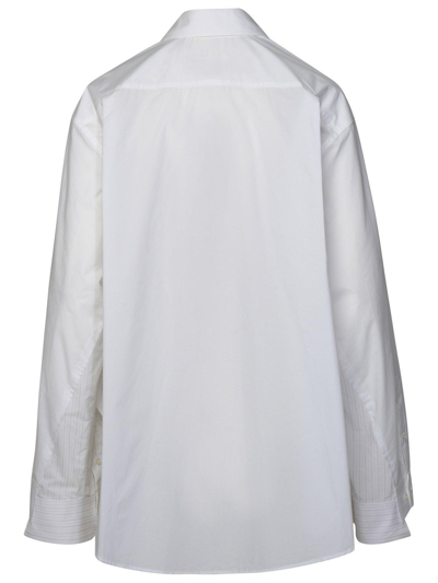 Shop Mm6 Maison Margiela Mm6 Maison Panelled-detailed Long-sleeved Shirt In White