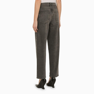 Shop Agolde Grey Denim Deconstructed Jeans In Syncr Synchronize