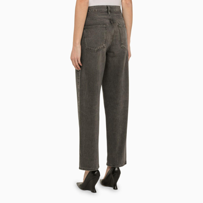 Agolde Grey Denim Deconstructed Jeans In Syncr Synchronize