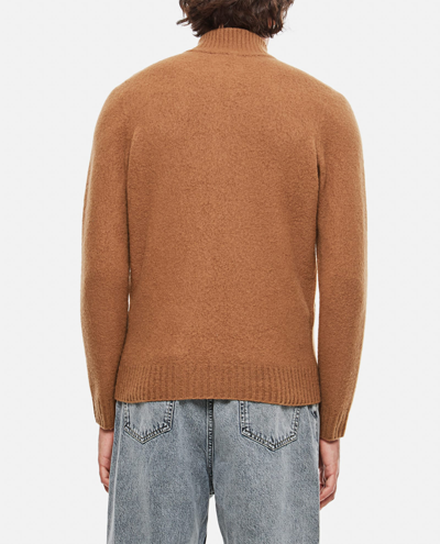 Shop Drumohr Wool Cardigan Sweater In Brown