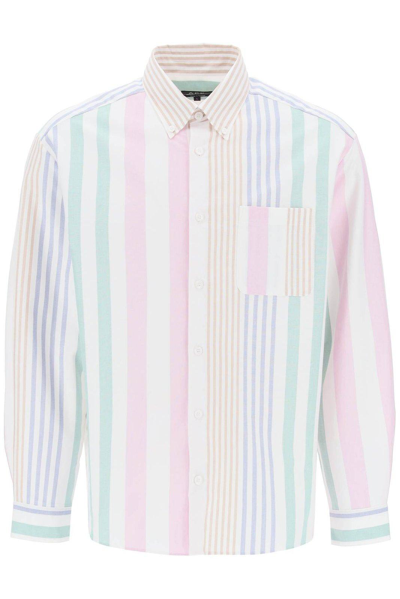 Shop Apc Mateo Striped Oxford Shirt In Saa Multicolor