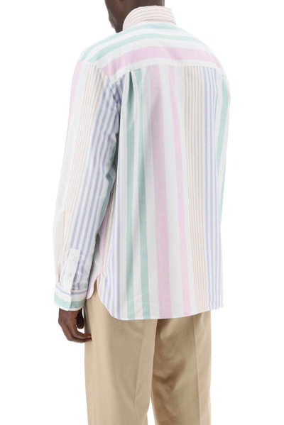 Shop Apc Mateo Striped Oxford Shirt In Saa Multicolor